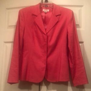 Talbots size 8P Pink Linen/Rayon Stretch Fabric Jacket w/3 Hidden Buttons